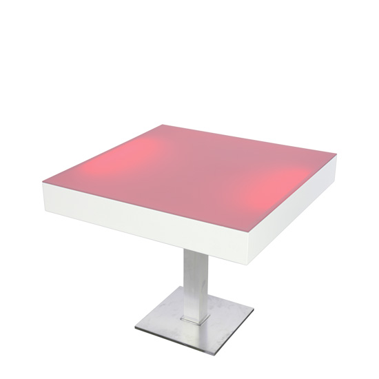 LED Bistrotisch - White [ BLOC LIGHT ] - Mietmöbel von ELEMENTS EVENTDESIGN