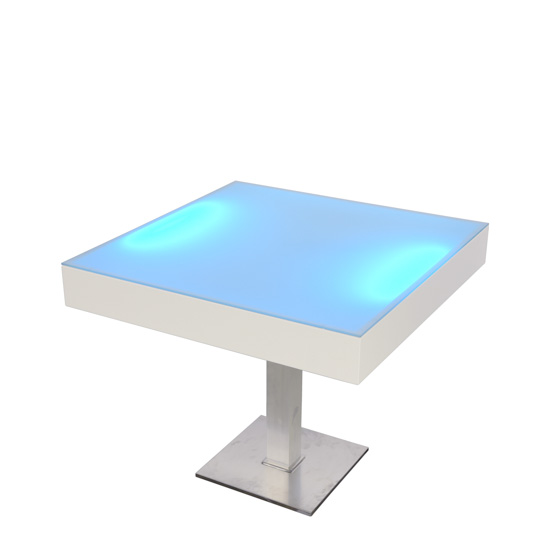 LED Bistrotisch - White [ BLOC LIGHT ] - Mietmöbel von ELEMENTS EVENTDESIGN