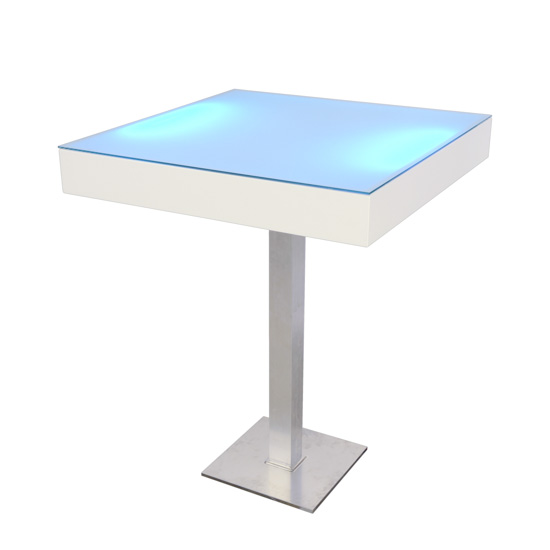 LED Stehtisch - White [ BLOC LIGHT ] - Mietmöbel von ELEMENTS EVENTDESIGN