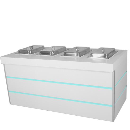 LED Buffet inklusive Chafingeinsätze [ LUNA ] - Mietmöbel von ELEMENTS EVENTDESIGN