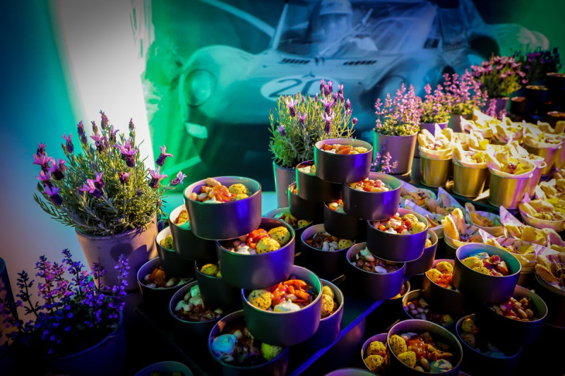 Burrito taco bar catering elements
