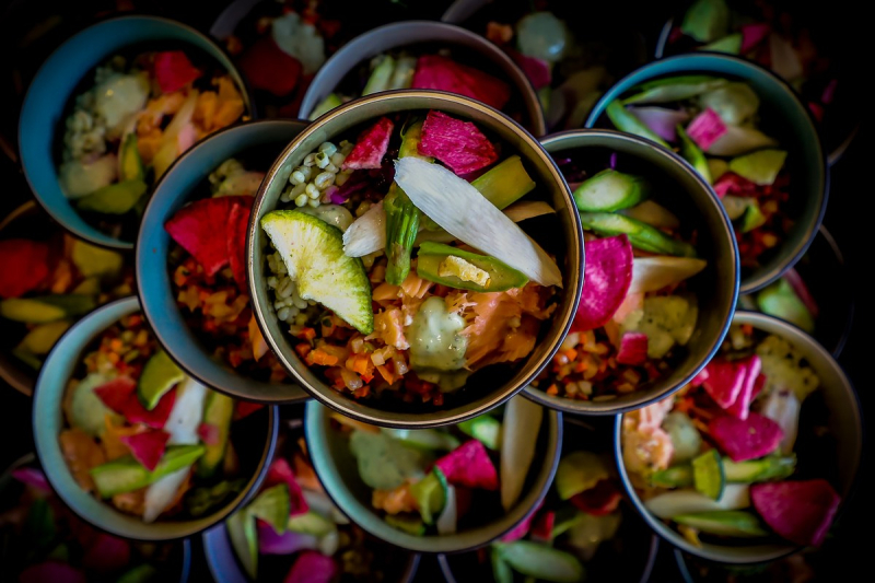 Elements catering bowl station biotest sommerfest frankfurt