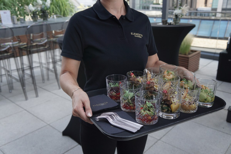 Elements catering flying welcome reception milbank frankfurt