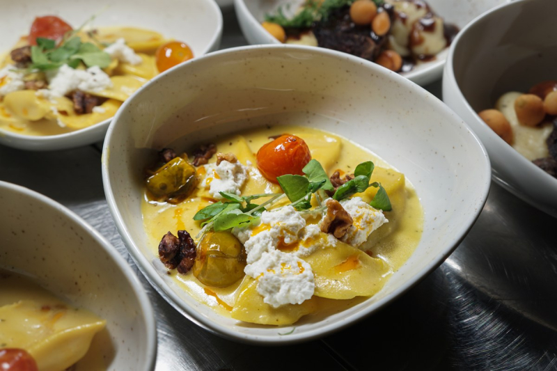 Elements catering kuerbis ravioli flying dinner corporate event frankfurt