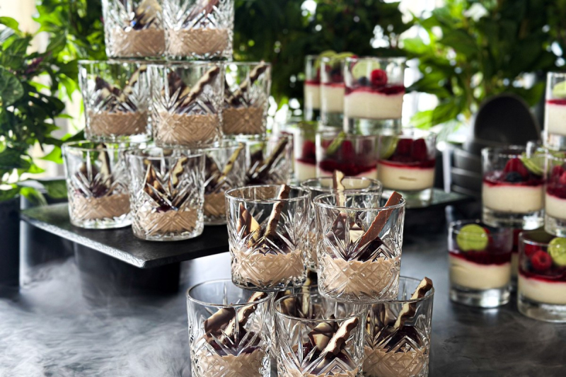 Elements catering panna cotta dessert gartenhochzeit frankfurt