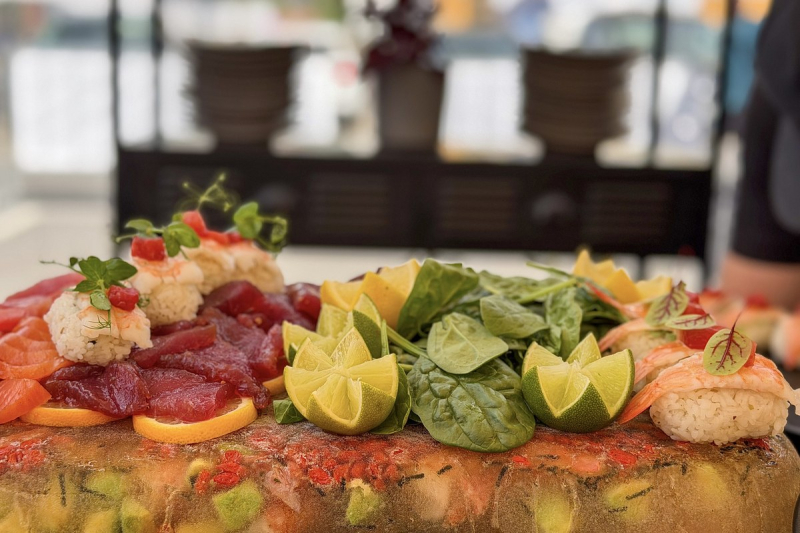 Elements catering sashimi eisblock eventcatering klassikstadt frankfurt