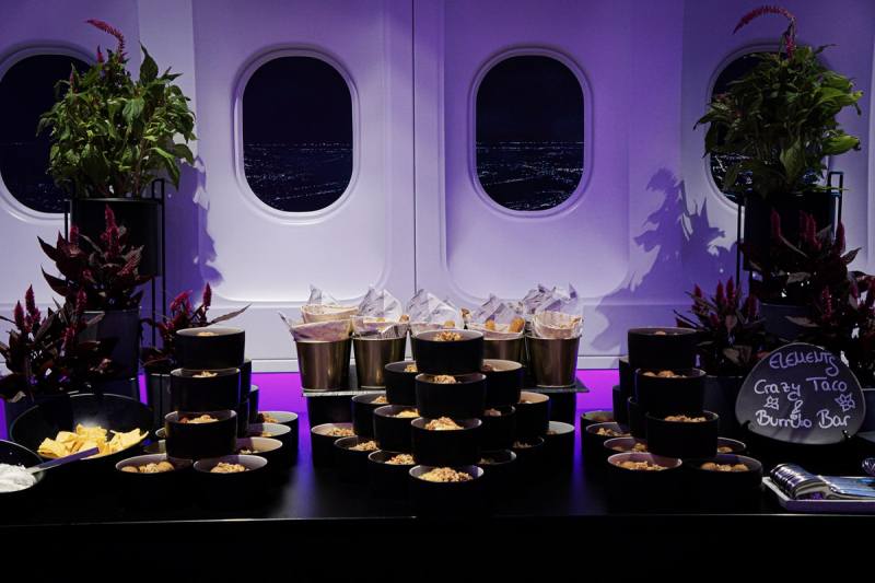 Elements catering taco burrito food station aircraft dreieich